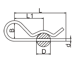 R型彈性開(kāi)口銷(xiāo)標(biāo)注